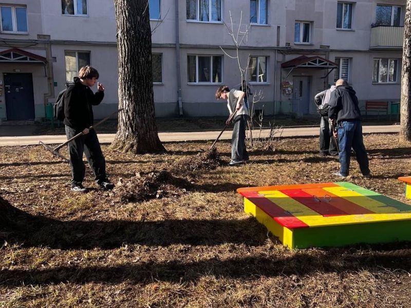 Партизанский район берет курс на чистоту: волонтеры КСТМиА УО РИПО вооружились граблями и метлами.